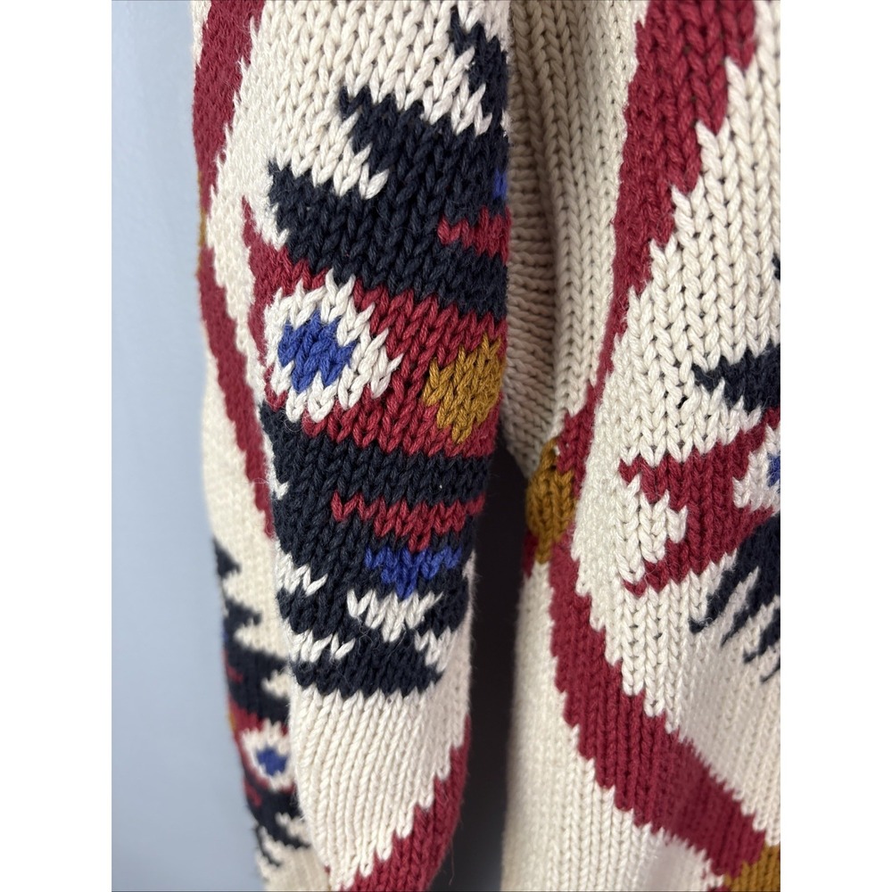 Vintage Members Only Aztec Southwest Pattern Grandpa Knit Sweater Size Large 80s - Picture 3 of 9